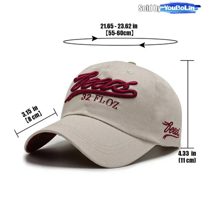 Letters 3D Embroidery Cotton Adjustable Baseball Cap Sun Hat Trucker Caps Dad Hats