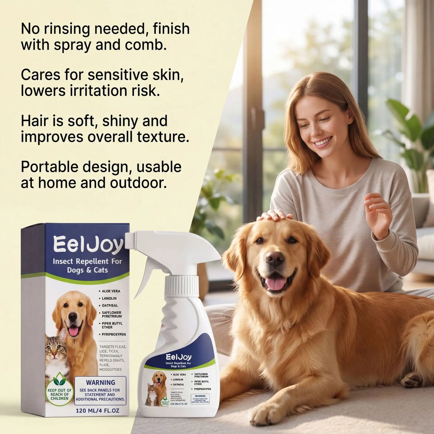 Pet Flea Tick Repellent For Dogs Cats Daily Pest Control Soothing Gentle Care External Parasite Treatment Pet Supplies