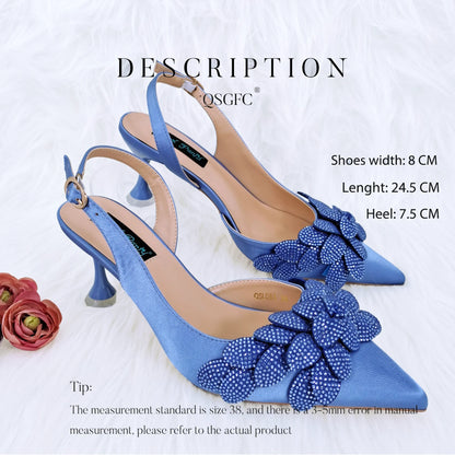 Nigerian Banquet Shoes and Bags African Fashion Peach Ladies Matching Shoes and Bags Pointed Toe High Heels Wedding Party