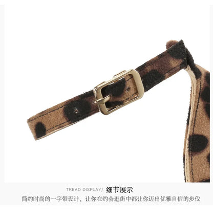 Autumn Sexy Leopard Women Sandals Office Pumps 6cm 8cm 10cm Elegant Office  High Heels Women Pointed Toe Luxury Female Shoes