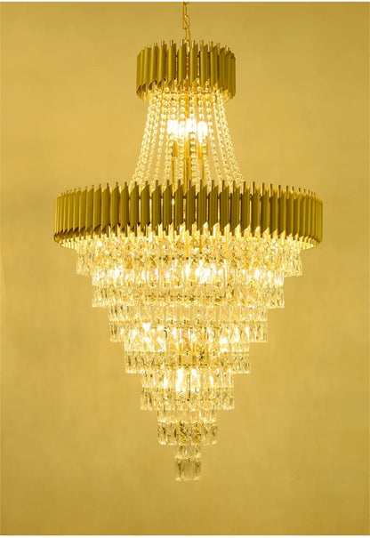 Luxury Crystal Chandeliers Home Villa Duplex  Attic Living Room Lighting Loft Decoration Indoor Pendant Lights Fixtures