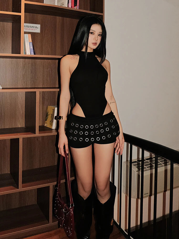 SIsterlinda Sexy Bodysuit Women Classic Trend Sleeveless O-Neck Patchwork Stretch Skinny Fashion Midnight Street Party Clubwear