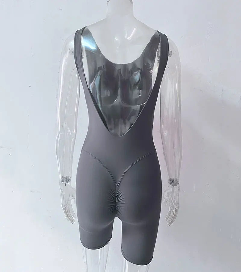 GACVGA Yoga Tracksuit Playsuit One Piece Sexy Fitness Rompers Workout Clothes Women Gym Sport Buttock Active Jumpsuit