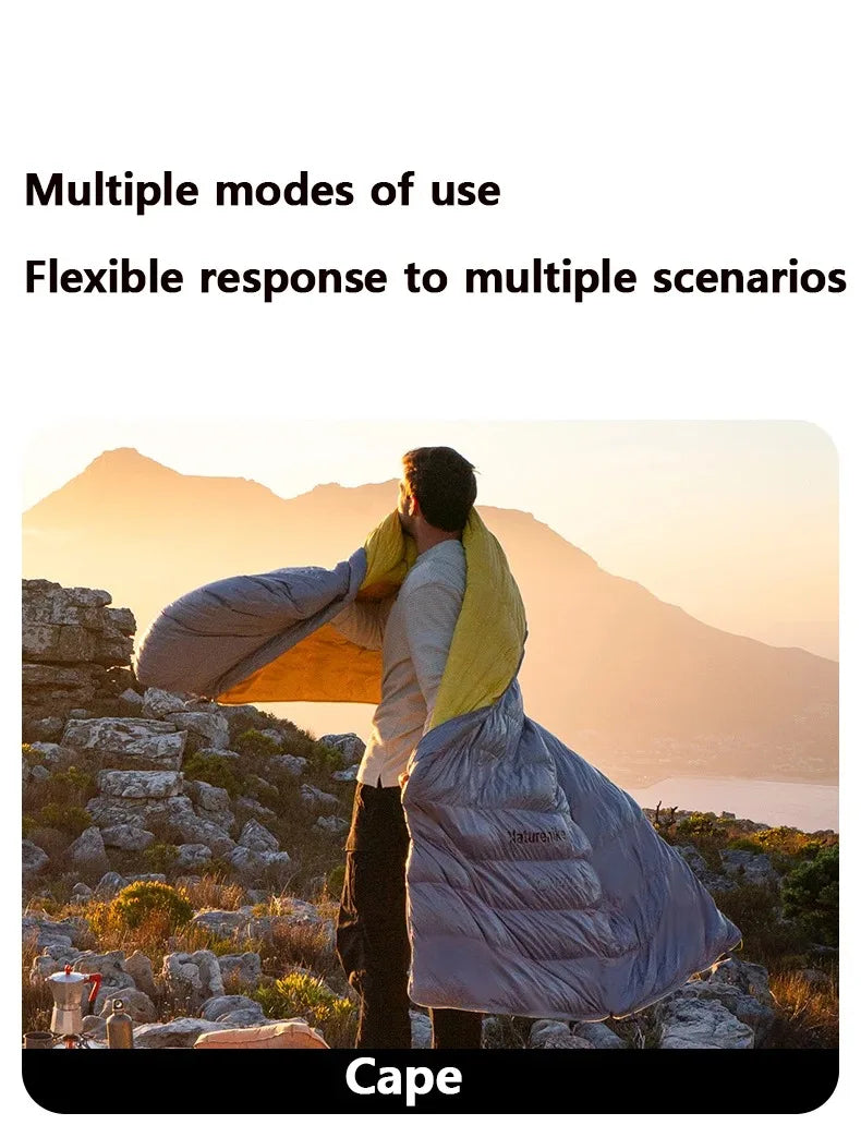 Naturehike 2025 New CW700 Camping Sleeping Bag Ultralight Warm 3 Season Sleeping Quilt Waterproof 700g Duck Down Sleeping Bags