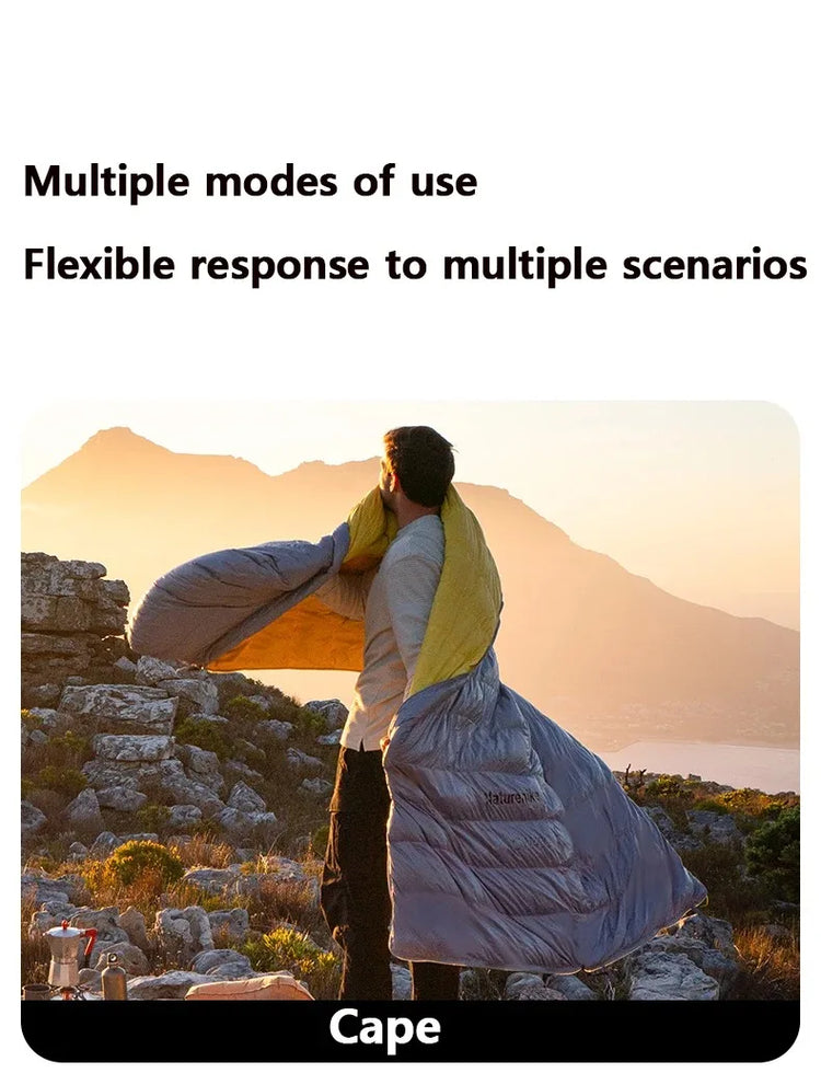 Naturehike 2025 New CW700 Camping Sleeping Bag Ultralight Warm 3 Season Sleeping Quilt Waterproof 700g Duck Down Sleeping Bags