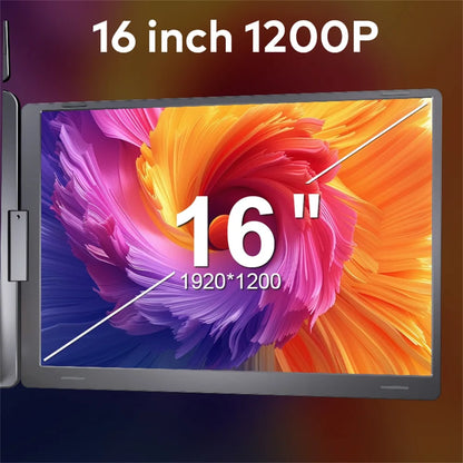 16 Inch Portable Triple Screen LCD Backlit Monitor FHD Display Secondary Extender for Notebook with Single Cable Connection