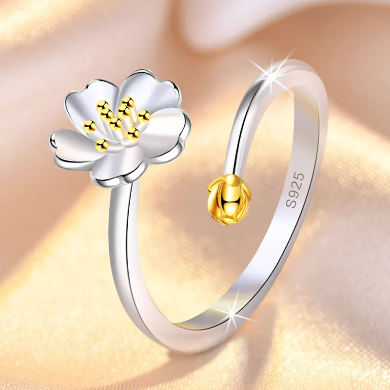 Original 925 Sterling Silver Ring High Quality Adjustable Opening AAA Zircon For Women Wedding Fine Fashion Jewelry Gift