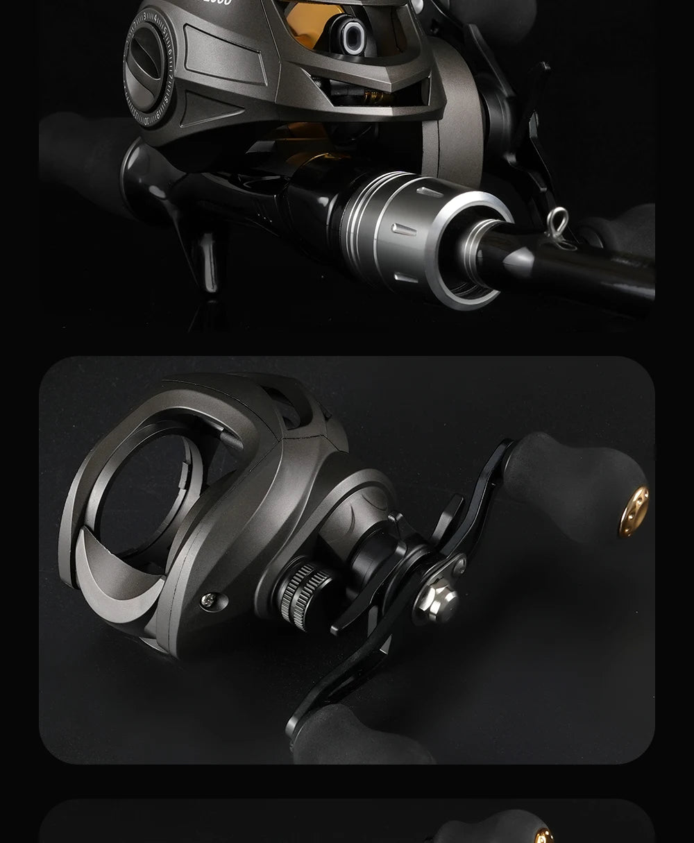 Rooblinos AK Series,7.2:1 Gear Ratio,2+1 Ball Bearing,18LB Max Drag,Baitcasting Reel,For Freshwater Saltwater