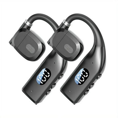 2PCS Bluetooth Ear Hooks Rotatable Earphones LED Digital Display Wireless Sport Headphones Long Battery Life Headset