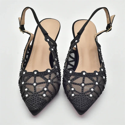 Italian Shoe and Bag Set for Party In Women Shoes for Women 2025 Designer Luxury Hollow Design Trendy Party Ladies Shoes and Bag