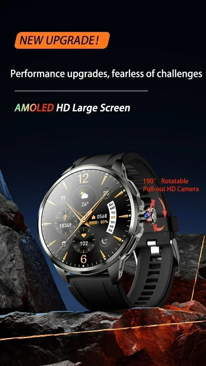 H99 Smart Watch Android Watches Amoled Smartwatch With 190° Rotary Camera Google Play Store 1.95 inch Amoled Screen
