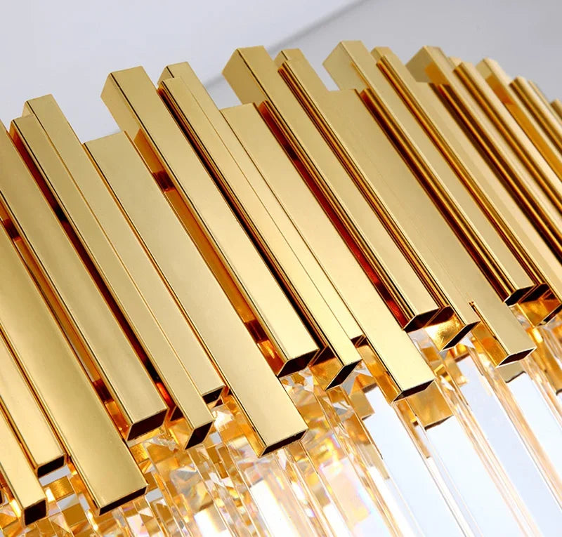 Gold K9 Crystal Tricolor Chandelier Luxury Modern LED Ceiling Light for Living Room Dining Room Bedroom Ceiling Lights