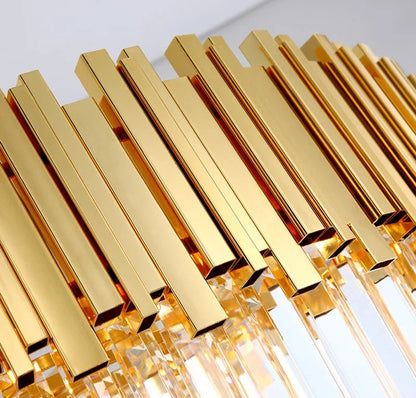 Gold K9 Crystal Tricolor Chandelier Luxury Modern LED Ceiling Light for Living Room Dining Room Bedroom Ceiling Lights