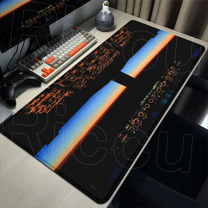 New Many Wallpaper Airplane Speedometer Mousepads Large 900x400mm Non-slip Mouse Pad Office Desk Mat Pc Gamer Table Mousepad XXL