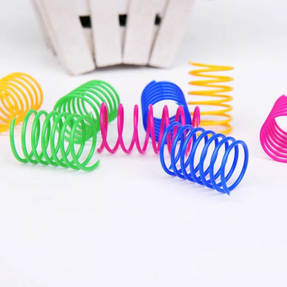 4Pcs Interactive Colorful Gauge Kitten Coil Spiral Springs Cat Toys for Kittens And Cats Pet Products