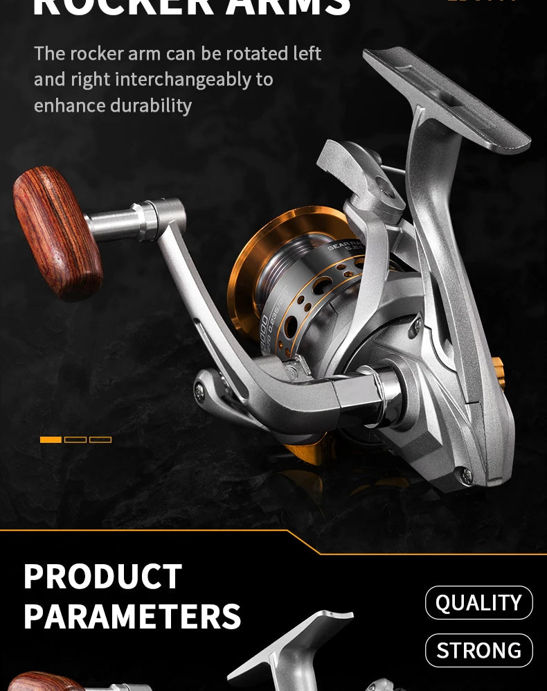 Rooblinos LD Lightweight Spinning Reel 5.2:1 Gear Ratio Smooth Fishing Reel for Trout Bass Freshwater Saltwater Fishing