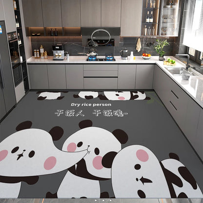 Modern Minimalist Balcony Washable Carpet Large Area Non-slip Floor Mat Anti-oil Anti-fouling Kitchen Rugs Home Pvc Leather Rug