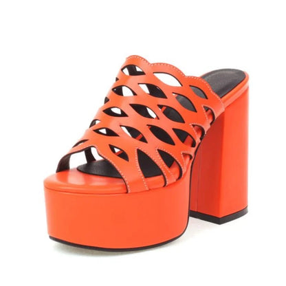 Women Slippers New Summer Hot Designer Wedges Slippers Chunky Platform Mules Sandals High Heels Beach Shoes Slides 34-43