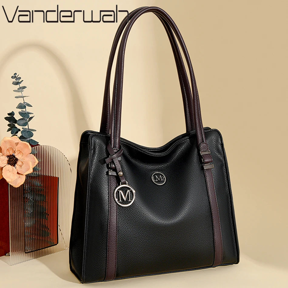 Soft Leather Luxury Handbags Women Bags Designer Shoulder Sac Ladies Large Capacity Top-Handle Bags Shopping Tote Bag Sac A Main
