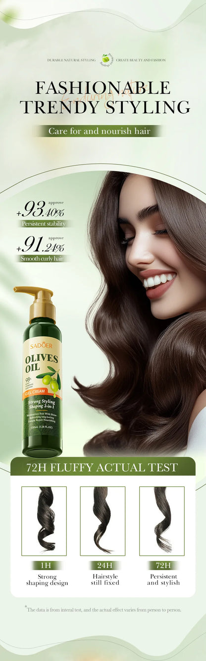SADOER Olive Oil Hair Styling Wax Gel - Strong Hold, Natural Shine, Volumizing, Non-Greasy for Men & Women