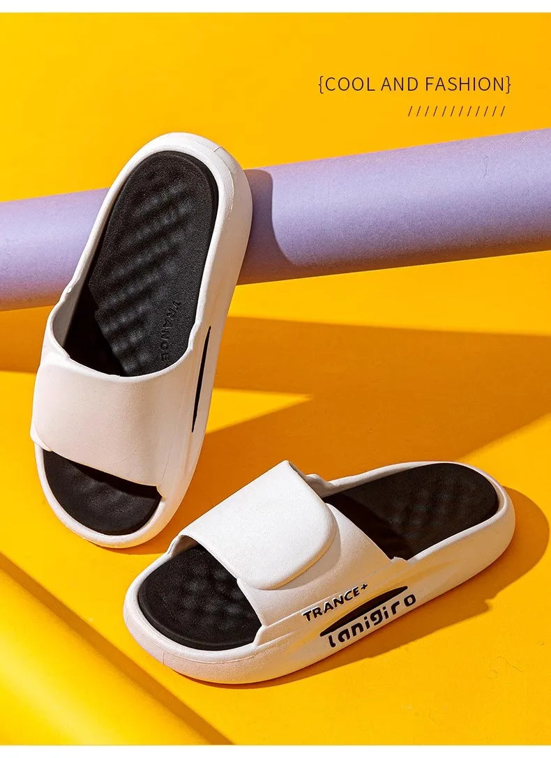2025 New Men's Summer Slides - Trendy Outdoor/Indoor Slippers Non-Slip & Odor-Resistant Couple Matching Sandals for Home/Beach