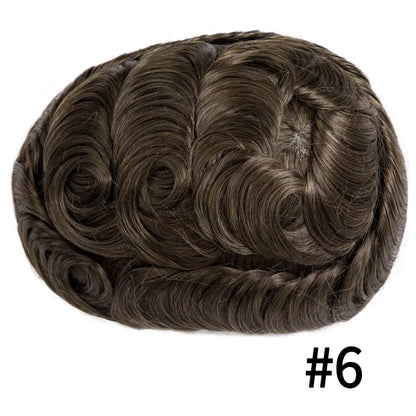 Full Lace Hair System Men Wig With Realistic Hairline Toupee For Men Breathable Male Hair Prosthesis 100% Human Hair Wig For Man