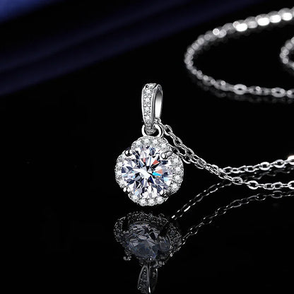 925 Sterling Silver Necklace For Women Zircom With Lab Diamond Jewelry Wedding Pendant  White Gold Plated
