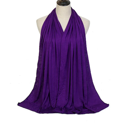 Ramadan Modal Cotton Jersey Hijabs For Woman Long Muslim Shawl Plain Soft Turban Niqab Head Wraps Scarf Women Hijab
