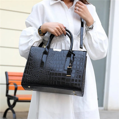 Patent Leather Women Messenger Bags Crocodile Female Crossbody Shoulder Hand Bags for Women High Quality Ladies Handbags