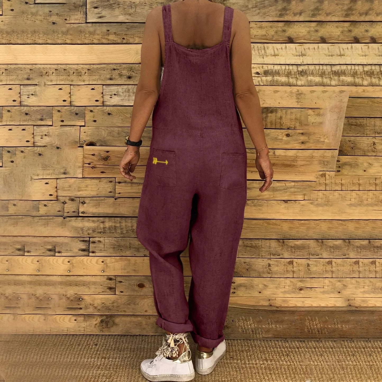 Women Plus Size Overalls Jumpsuits Casual Solid Loose Dungarees Romper Baggy Retro Fashion Trend Classic All-Match Jumpsuits
