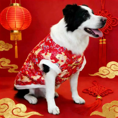 Chinese traditional pattern pet clothing, warm and comfortable dog clothes, suitable for medium to large dogs such as Golden Ret