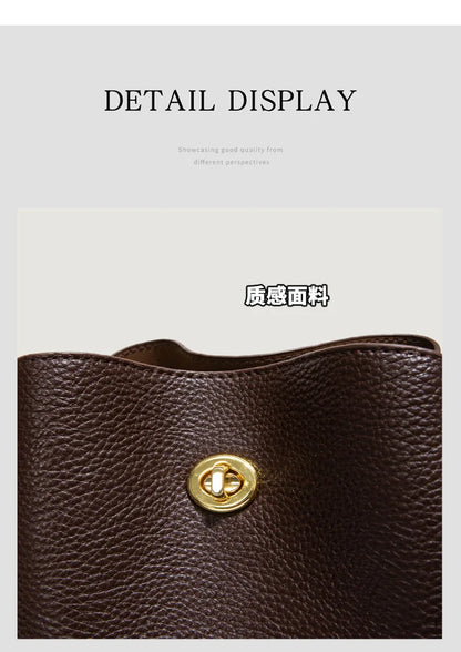Fashion PU leather Women Handbags Large Capacity Fashion female Bucket Shoulder Bag Elegance ladies messenger bag burgundy totes