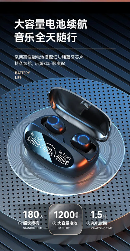 Wireless Bluetooth Earbuds Touch Control Headphones Noise Reduction Power Display Earphones for iPhone In Ear TWS Headset