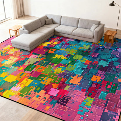 Multicolour Abstract Carpet Living Room Sofa Area Easy Clean Rugs Non-slip Bedroom Decoration Cloakroom Floor Mat Customizable
