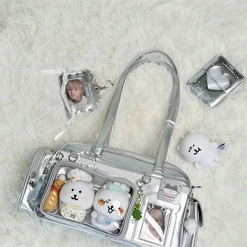 New Concert Ita Bags Y2k Cute Jk Girl Shoulder Bags Badge Display Transparent Crossbody Bag Stylish Large-capacity Commuter Bags