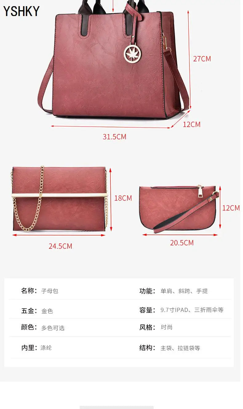 Three-piece set of women's bags Women's shoulder Handbags Bag for 2025 Female luxury designer Casual fashion  bags