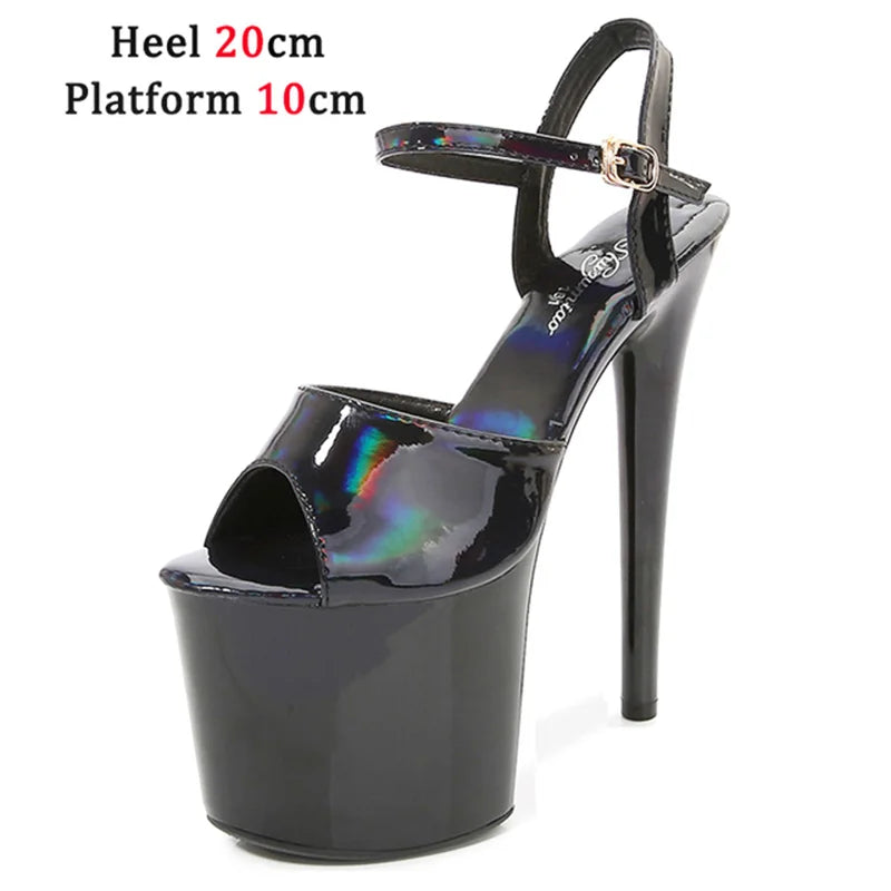 Platform Shoes for Women 2023 Designer Luxury Strip Pole Dance Heels Dance Shoes Red Pink Sandals Women Summer Elegant 20cm High