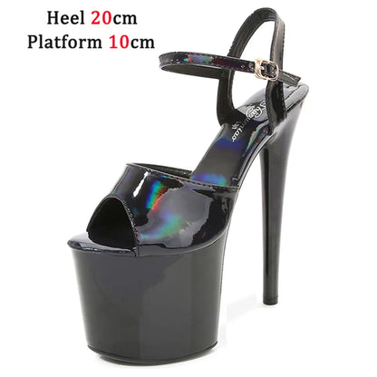 Platform Shoes for Women 2023 Designer Luxury Strip Pole Dance Heels Dance Shoes Red Pink Sandals Women Summer Elegant 20cm High