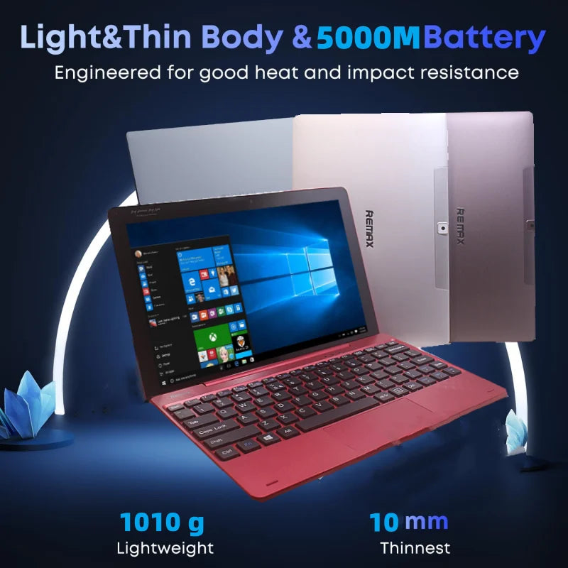 Detachable 2 in 1 RE101 10.1' Windows Laptop Tablet, Intel X5-Z8350, 2GB DDR 32GB ROM HD IPS Screen Dual Camera, HDMI-Compatible