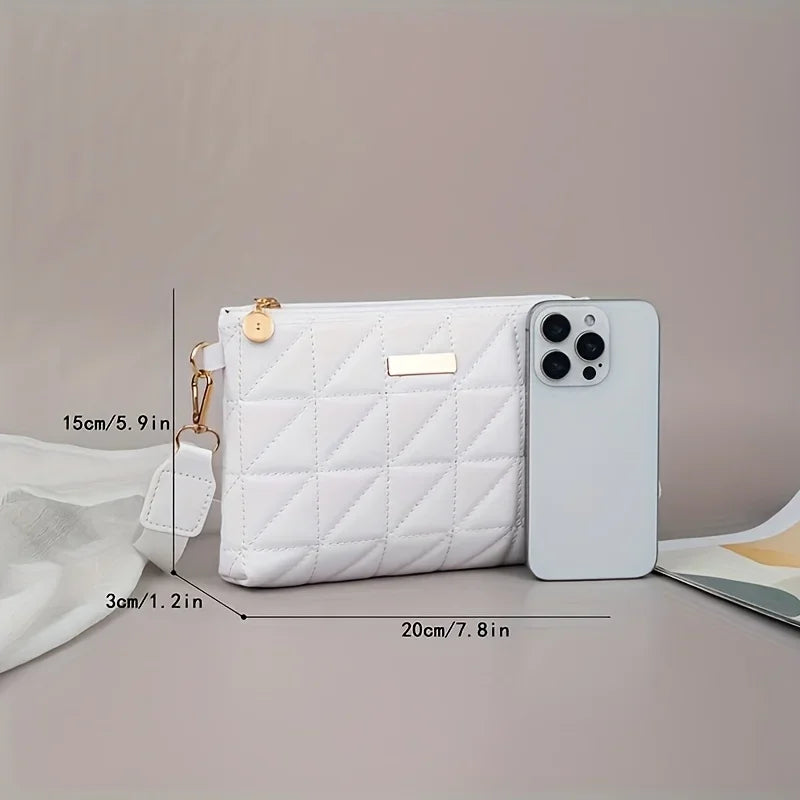 Fashionable Women's Crossbody Bag, Adjustable Shoulder Strap, Triangular Small Square Bag, Versatile Casual Chain Shoulder Bags