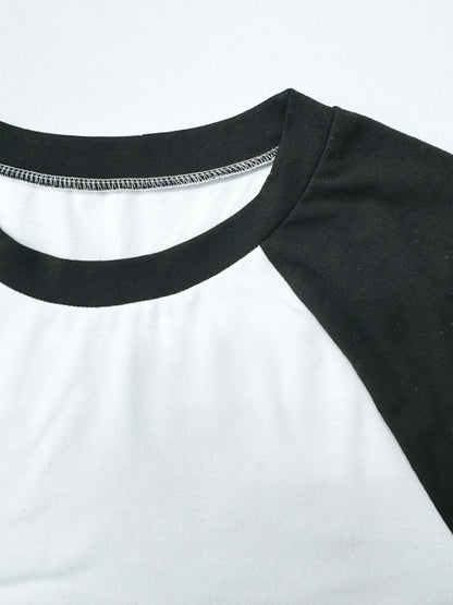 Y2K Irregular Design Spliced Color-Block Long Sleeve T-Shirt Women's Funny Graphic Tees Tops for All Seasons 90s T Shirt Clothes