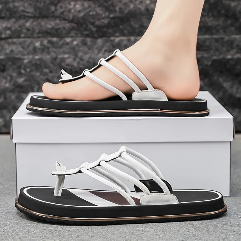 Stylish Summer Slippers for Men Outdoor Soft Sole Slides Leisure Walk Male Flip Flops Mens Casual Beach Shoes Sandals Sandalias
