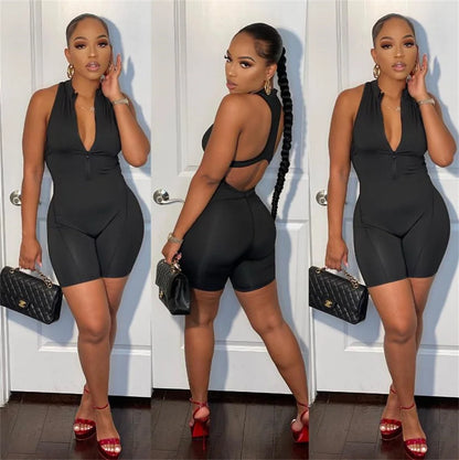 WESAYNB Wholesale Clothing Jumpsuit Women 2022 One-pieces Romper Womens Jumpsuit Summer White Pink Black Bodycon Romper Playsuit