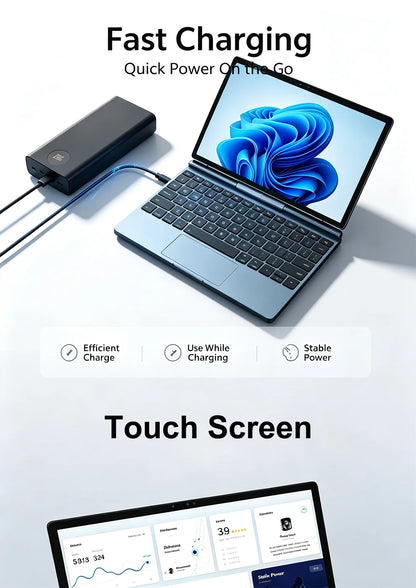 10'' 2 in 1 Tablet Laptop Intel N150 Win11 Touch Screen FHD IPS 32GB DDR4 M.2 SATA NVMe SSD Support Stylus Pen Face Recognition