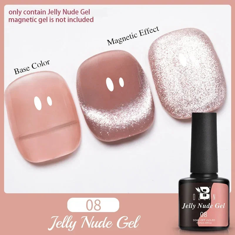 7.5ml Golden Light  Magnetic Gel Golden Gems Magnetic Gel Nail Polish Cat Nail Sparkling Glitter Semi Permanent Varnish