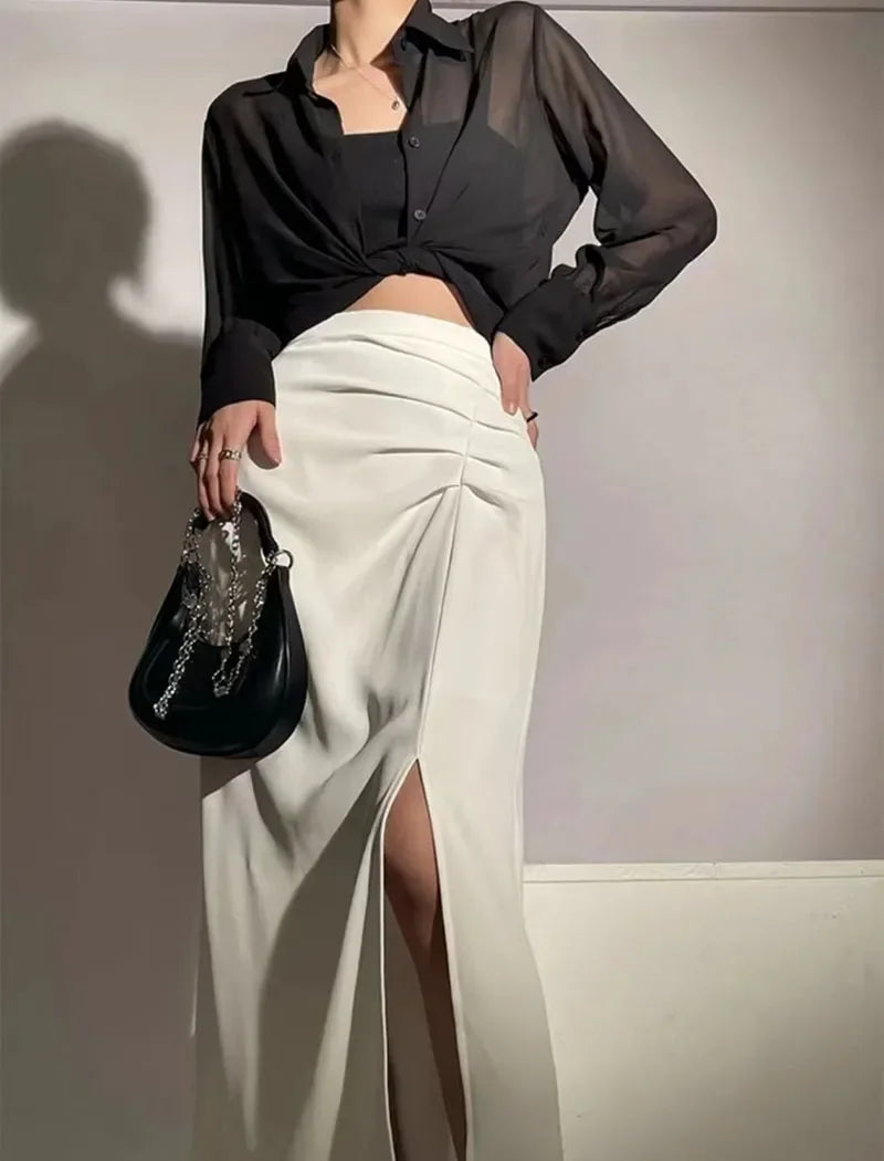 SMVP Chiffon Blouse for Women 2025 New Summer Sheer Mesh Long Sleeve Sun Protection Shirts Korean Fashion Office Lady Shirt Tops