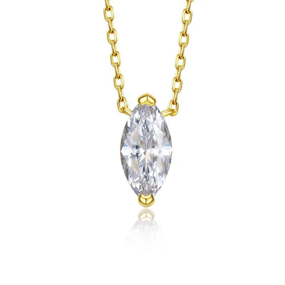 1CT Marquise Moissanite Pendant Neckalce 925 Sterling Silver Plated Gold Water Drop Diamond Necklaces Certified For Women Daily