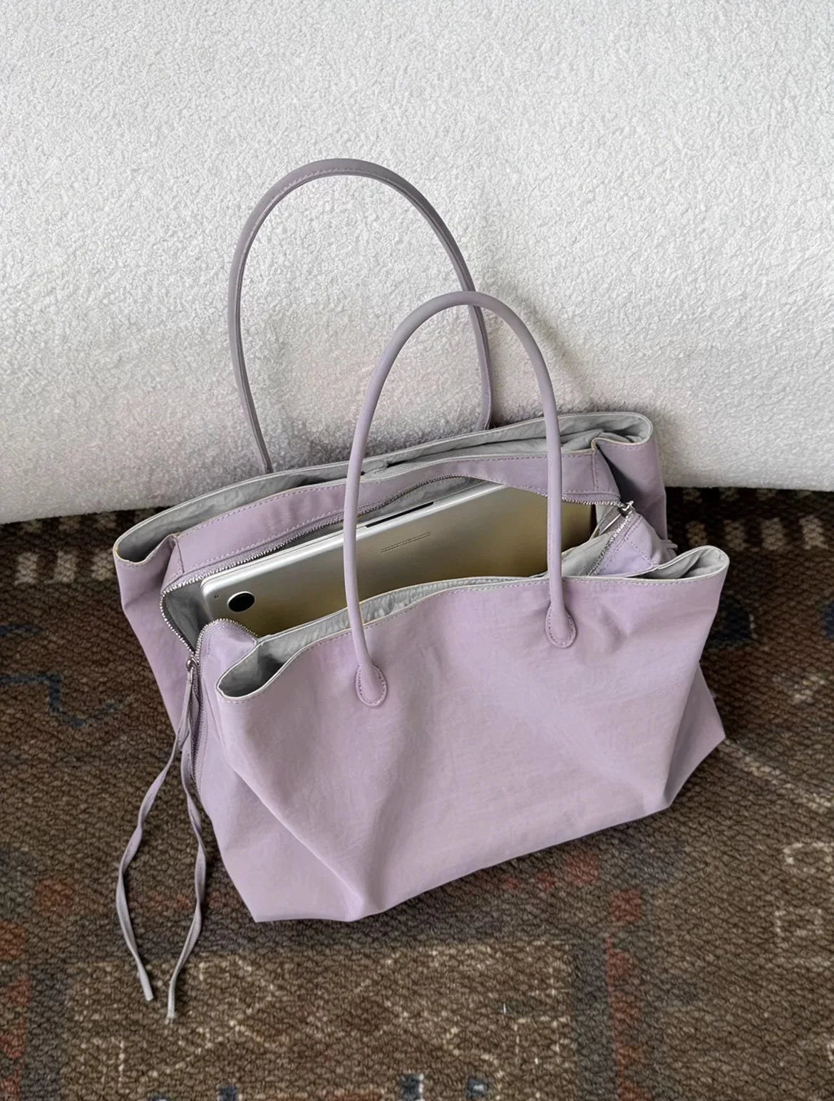 Nylon Women's Commuter Tote Bag Minimalist Large-capacity Tote Bag Ladies Multi-layer Waterproof Computer Shoulder Nylon Handbag