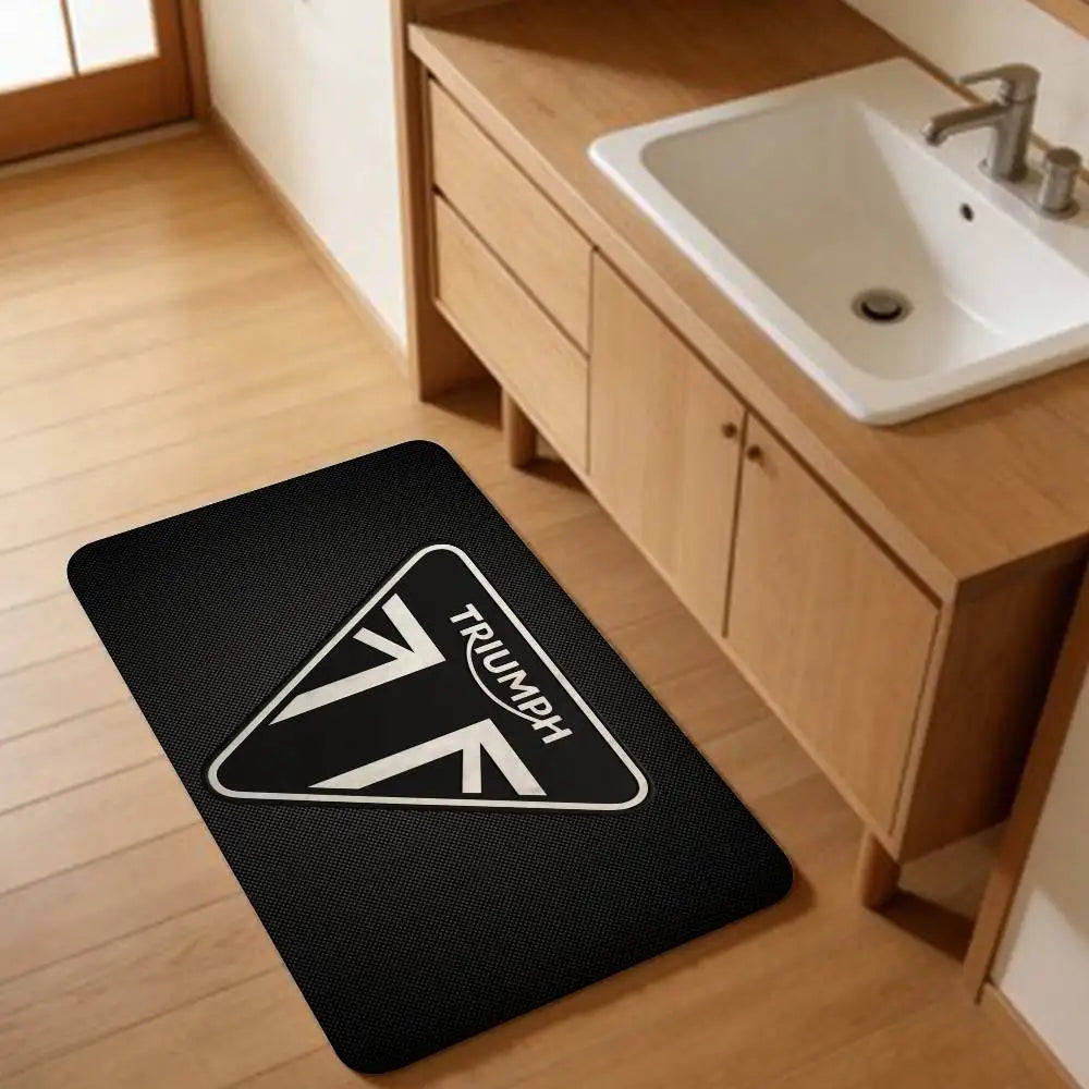T-Triumph Motorcycle Logo Room Mats Retro Multiple Choice Living Room Kitchen Rug Non-Slip Welcome Rug