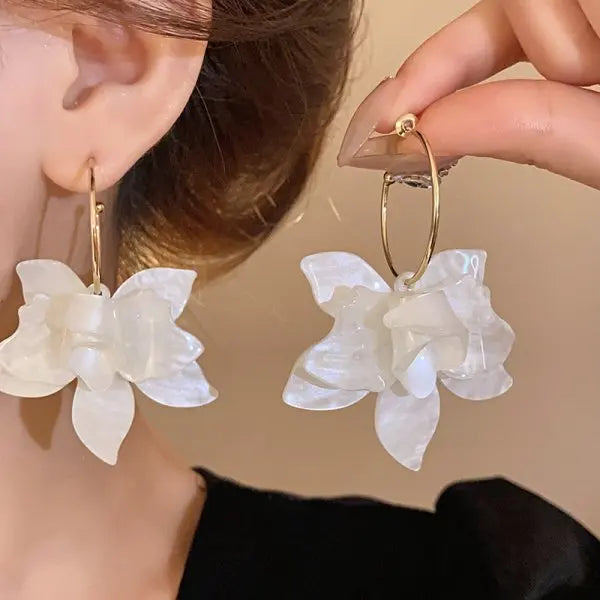 Exquisite Leaves Crystal Flower Stud Earrings For Women AAA Zircon Rose Butterfly Tassel Earring Bride Wedding Party Jewelry